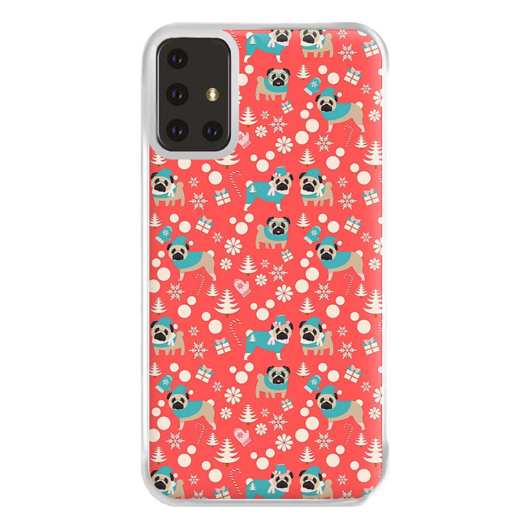 Christmas Pug Pattern Phone Case for Galaxy A71