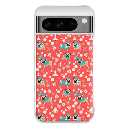 Christmas Pug Pattern Phone Case for Google Pixel 8 Pro