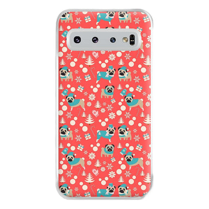 Christmas Pug Pattern Phone Case for Galaxy S10 Plus