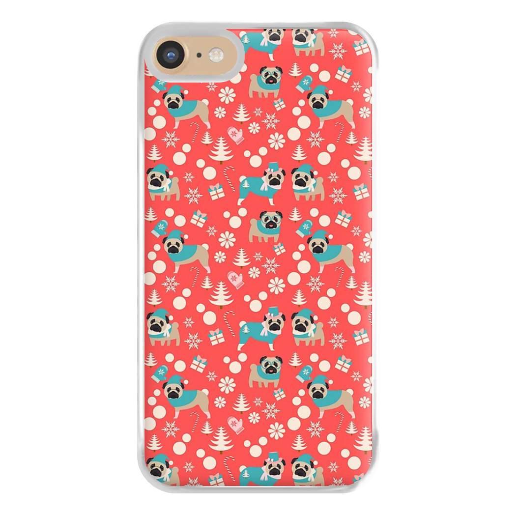 Christmas Pug Pattern Phone Case for iPhone 6 / 7 / 8 / SE