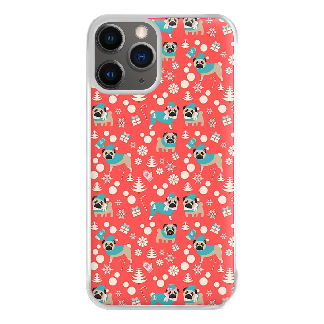 Christmas Pug Pattern Phone Case for iPhone 12 Pro Max