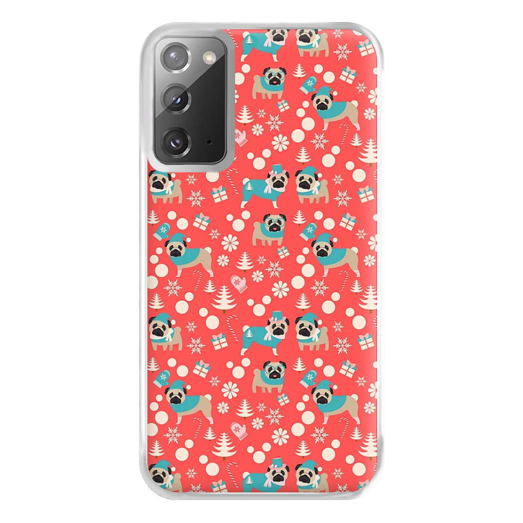 Christmas Pug Pattern Phone Case for Galaxy Note 20 Ultra