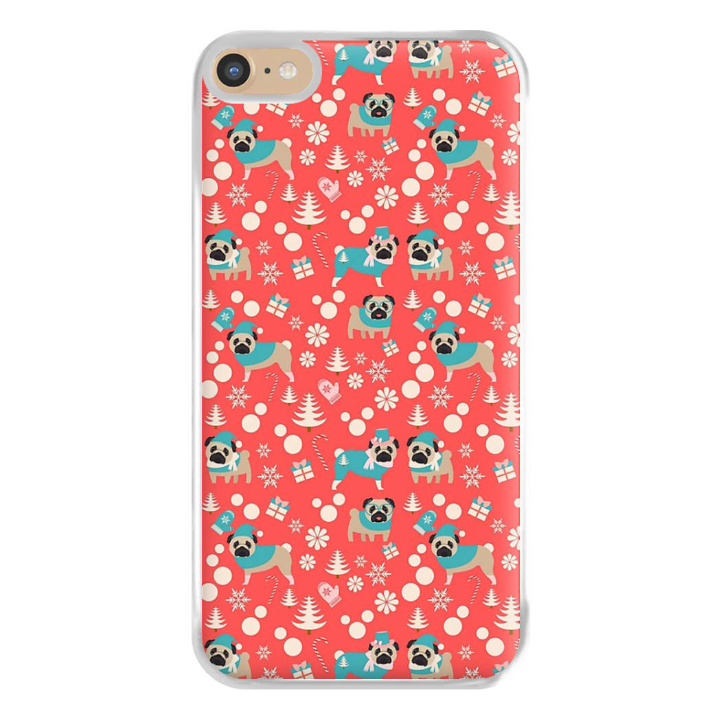 Christmas Pug Pattern Phone Case for iPhone 6 Plus / 7 Plus / 8 Plus