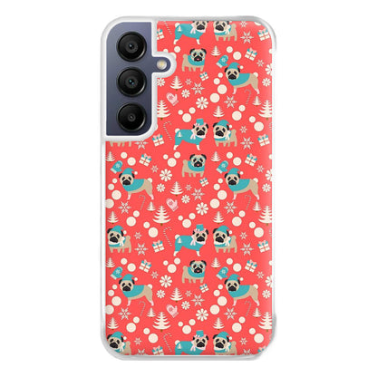 Christmas Pug Pattern Phone Case for Galaxy A16