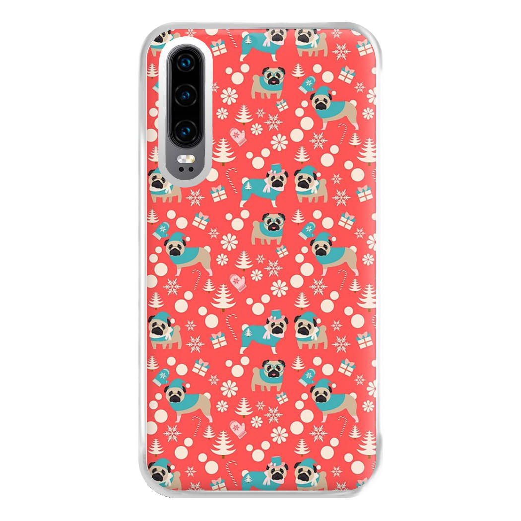 Christmas Pug Pattern Phone Case for Huawei P30