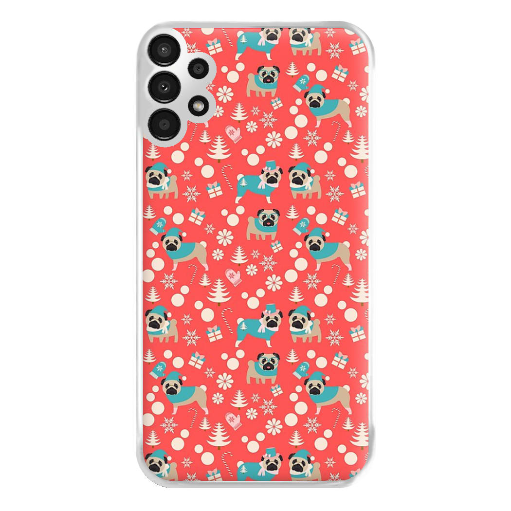 Christmas Pug Pattern Phone Case for Galaxy A13