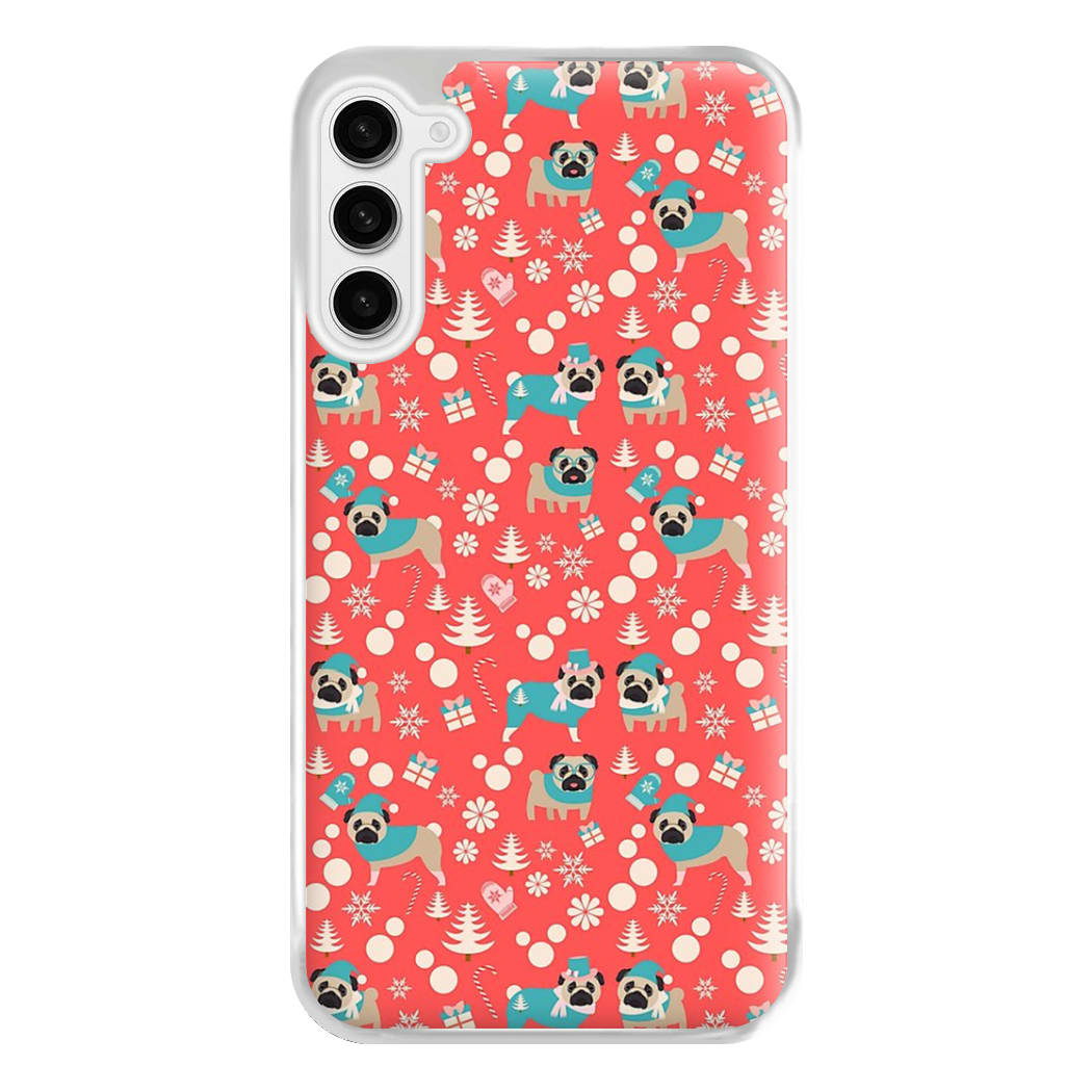 Christmas Pug Pattern Phone Case for Galaxy S23FE