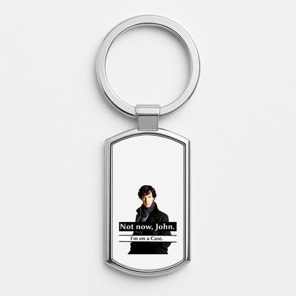 I'm on a Case Holmes Pun Silver Keyring