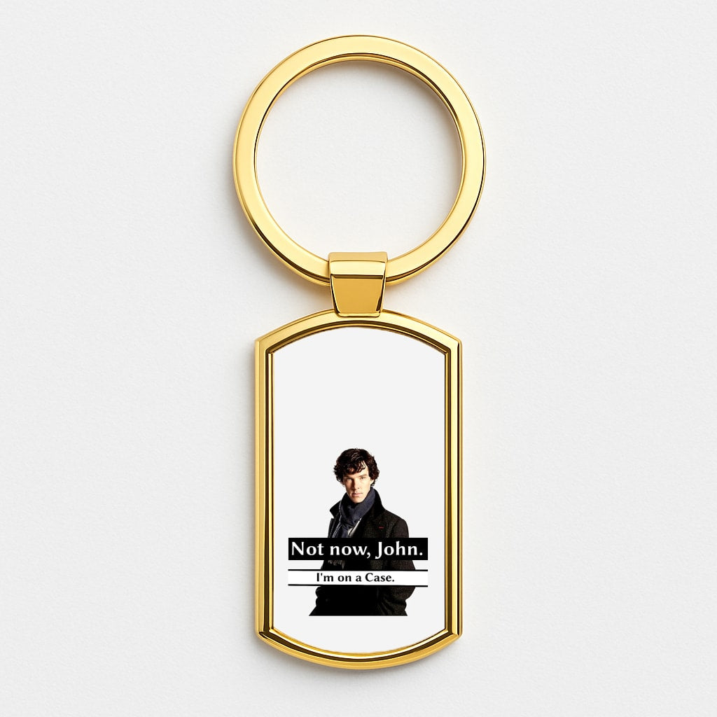 I'm on a Case Holmes Pun Gold Keyring