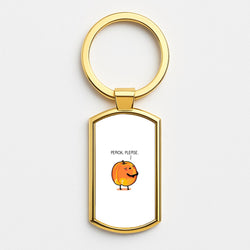 Peach, Please - Funny Pun Gold Keyring