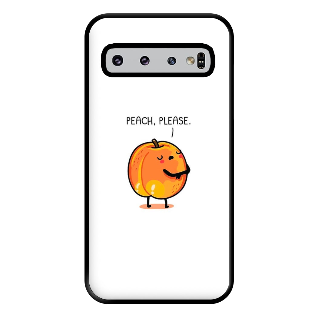 Peach, Please - Funny Pun Phone Case for Galaxy S10 Plus