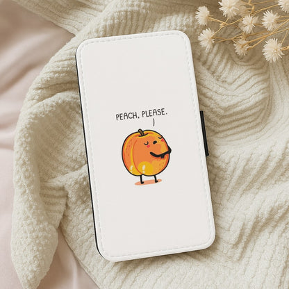 Peach, Please - Funny Pun Flip Wallet Phone Case