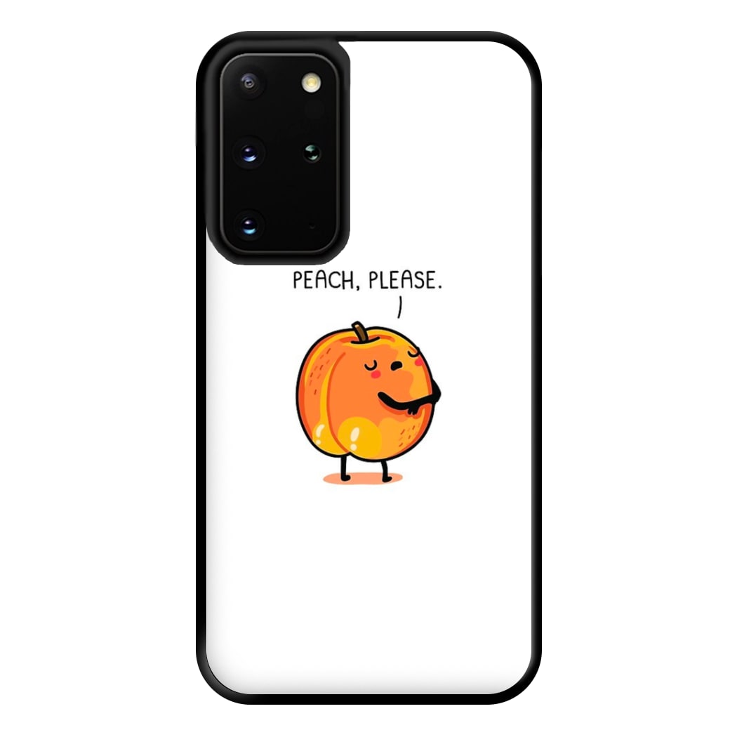 Peach, Please - Funny Pun Phone Case for Galaxy S20 Plus