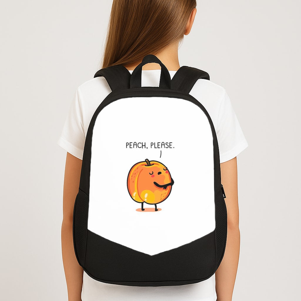 Peach, Please - Funny Pun Large School Bag