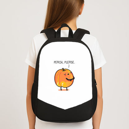 Peach, Please - Funny Pun Large School Bag