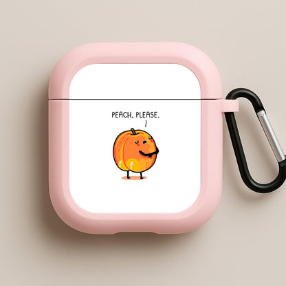 Peach, Please - Funny Pun Pink AirPods Case