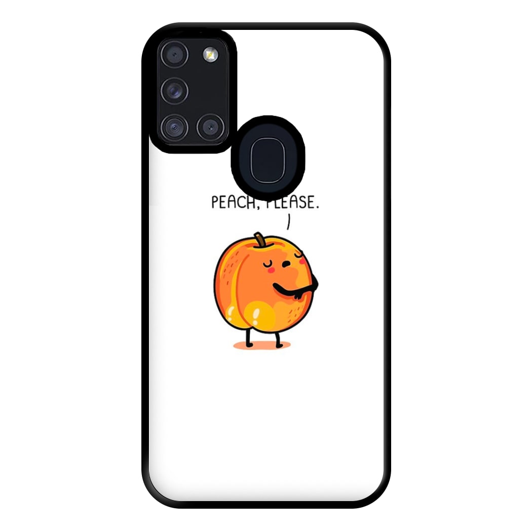 Peach, Please - Funny Pun Phone Case for Galaxy A21s