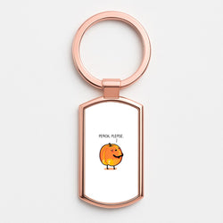 Peach, Please - Funny Pun Rose Gold Keyring