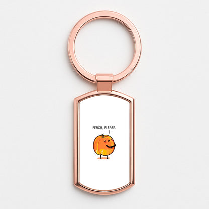Peach, Please - Funny Pun Rose Gold Keyring