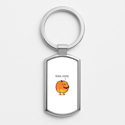 Peach, Please - Funny Pun Silver Keyring