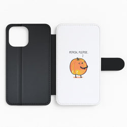 Peach, Please - Funny Pun Flip Wallet Phone Case