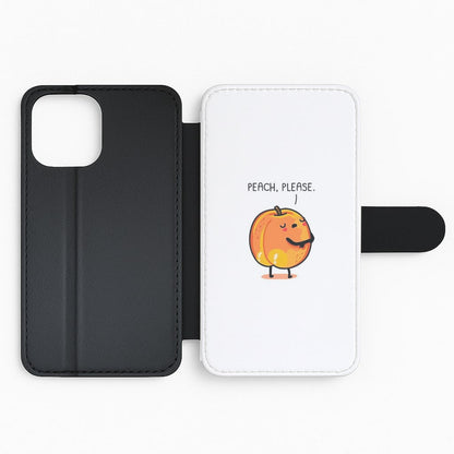 Peach, Please - Funny Pun Flip Wallet Phone Case