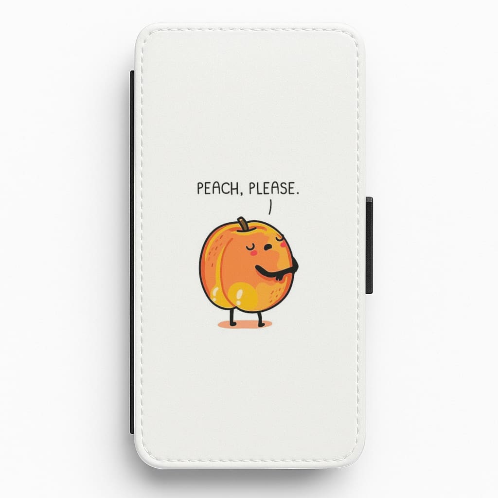 Peach, Please - Funny Pun Flip Wallet Phone Case