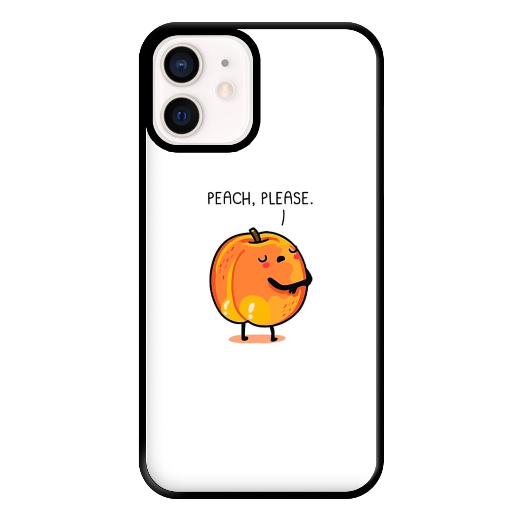 Peach, Please - Funny Pun Phone Case for iPhone 13 Mini