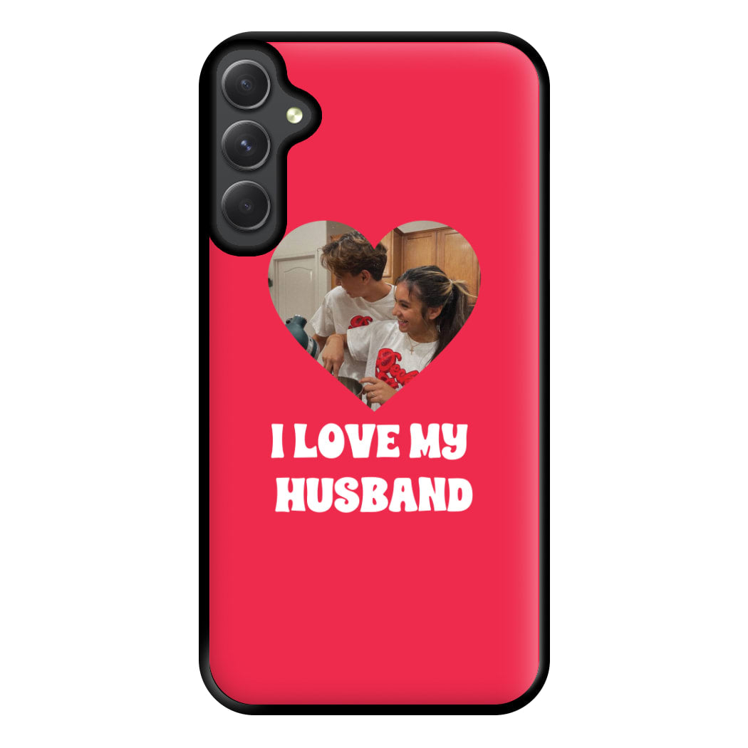 I Love My Husband - Personalised Couples Phone Case for Galaxy A14