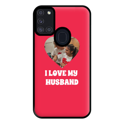 I Love My Husband - Personalised Couples Phone Case for Galaxy A21s