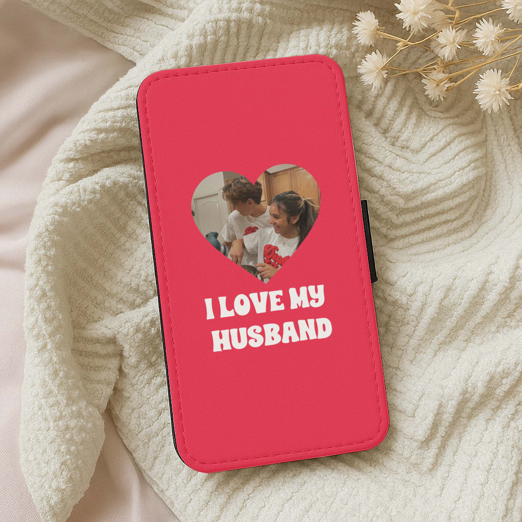 I Love My Husband - Personalised Couples Wallet Phone Case