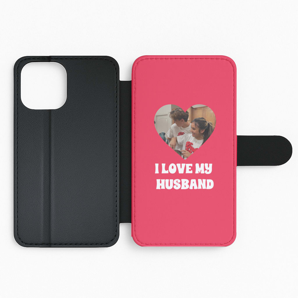 I Love My Husband - Personalised Couples Flip Phone Case