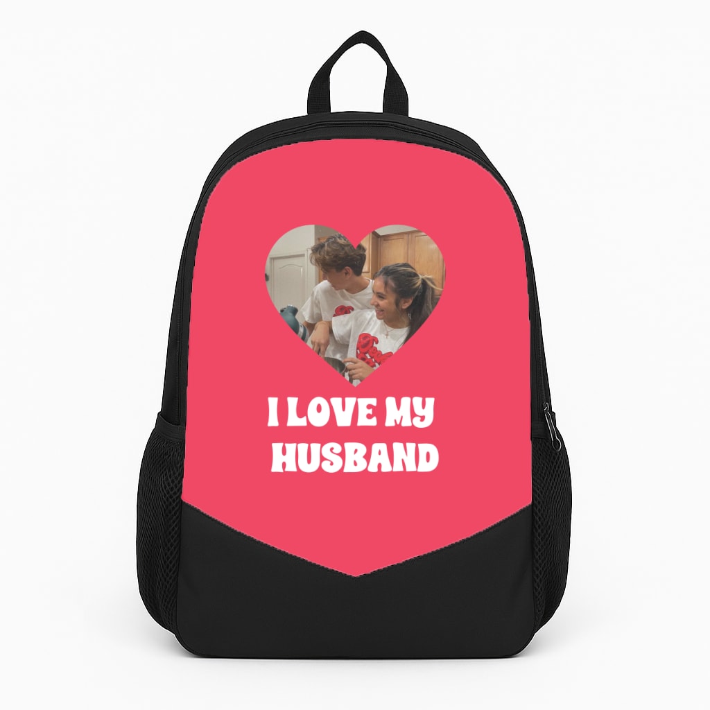 I Love My Husband - Personalised Couples Backpack