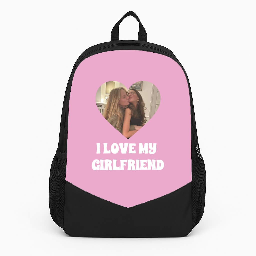 I Love My Girlfriend - Personalised Couples Backpack