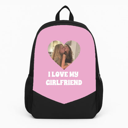 I Love My Girlfriend - Personalised Couples Backpack