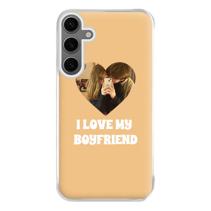 I Love My Boyfriend - Personalised Couples Phone Case for Galaxy S24FE