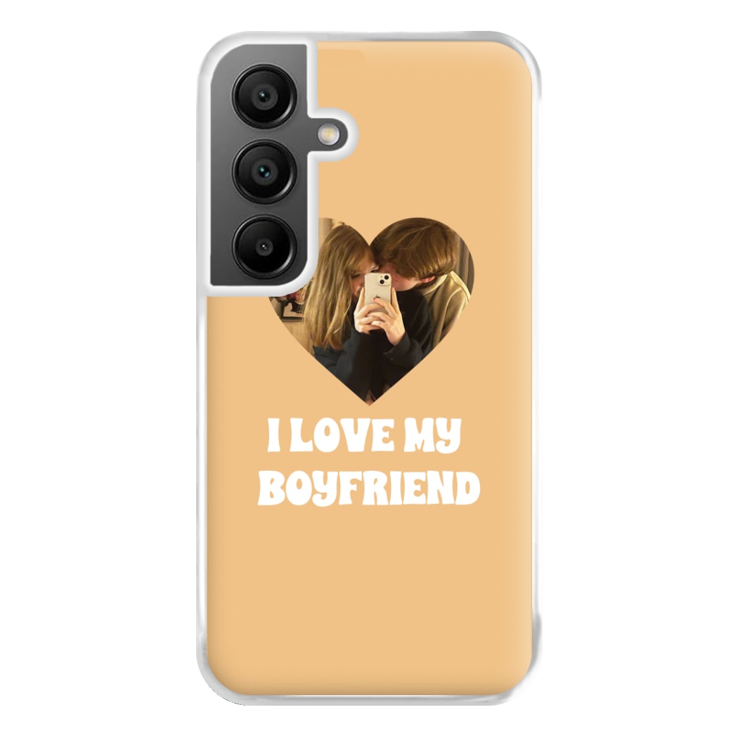 I Love My Boyfriend - Personalised Couples Phone Case for Galaxy A55