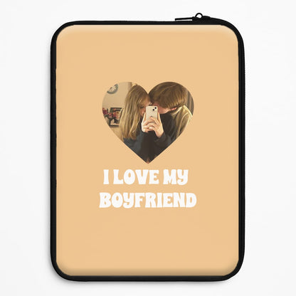 I Love My Boyfriend - Personalised Couples Universal Laptop Sleeve