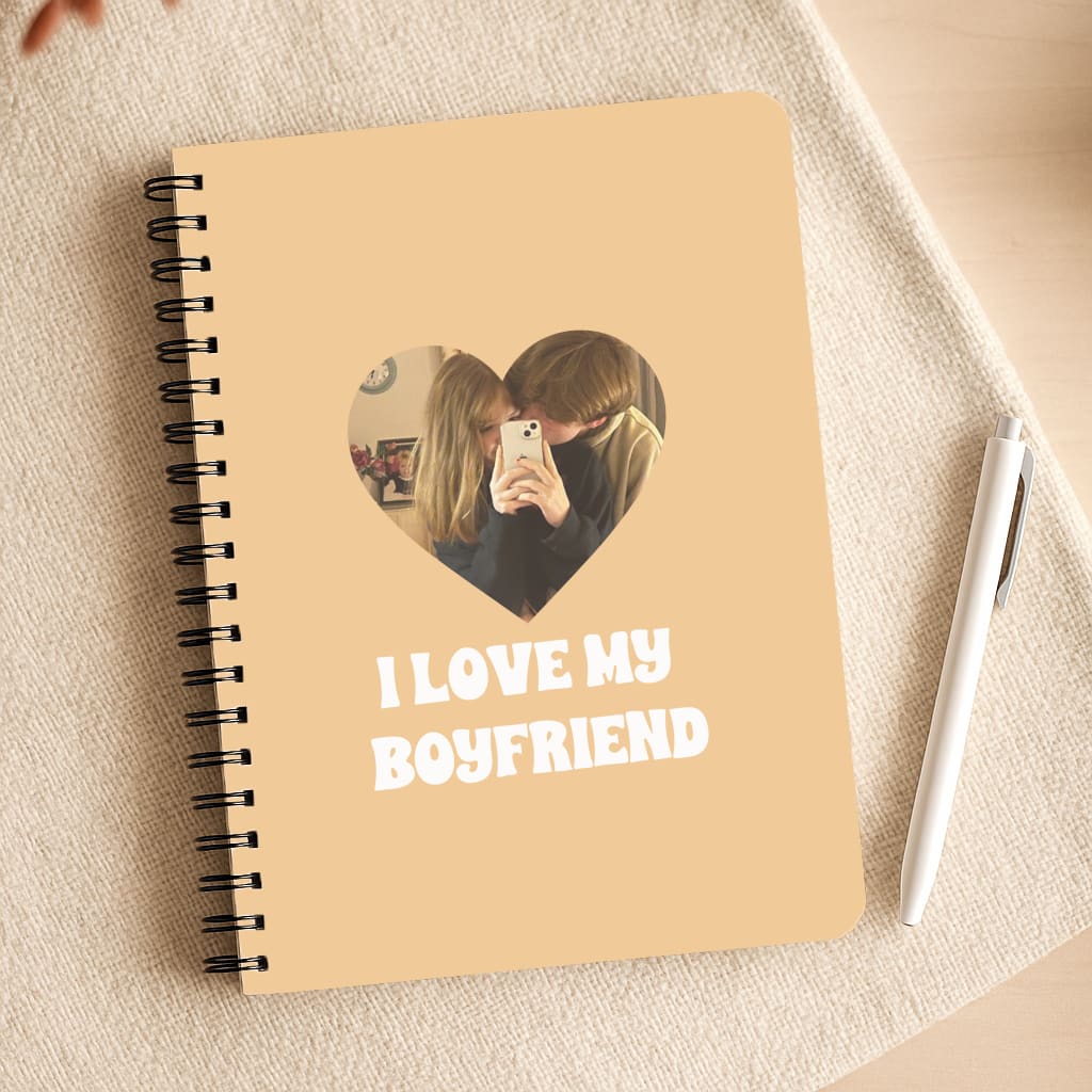 I Love My Boyfriend - Personalised Couples Notepad