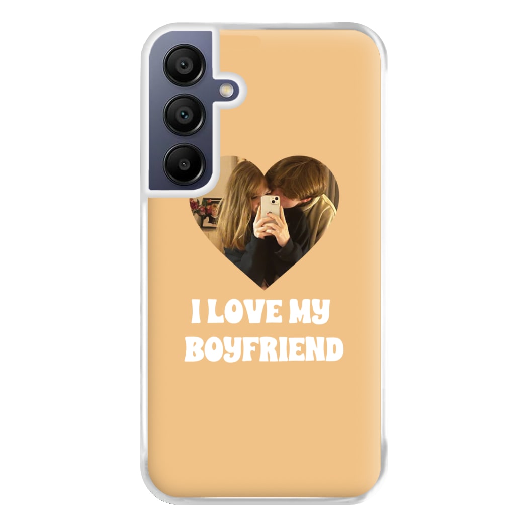 I Love My Boyfriend - Personalised Couples Phone Case for Galaxy A16