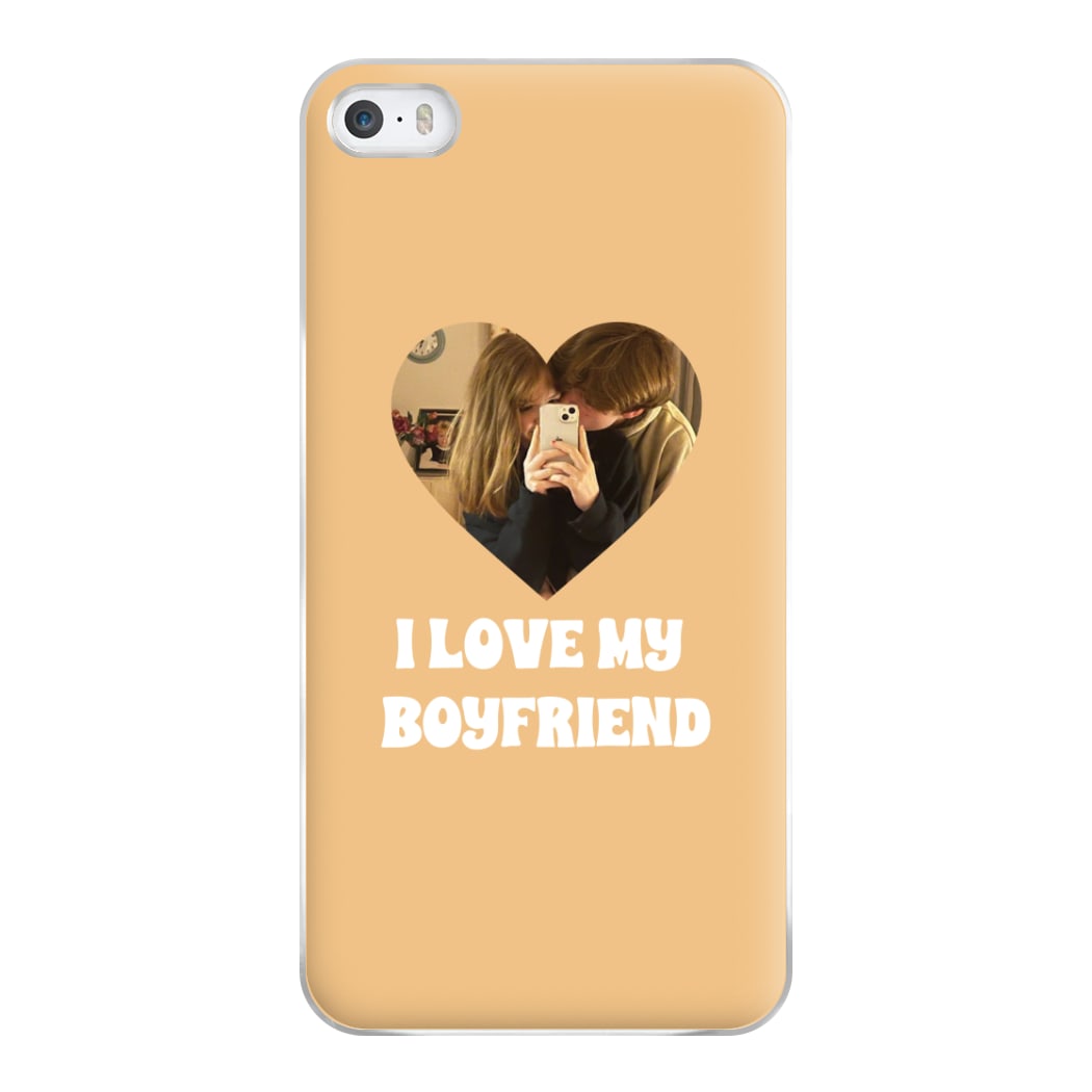 I Love My Boyfriend - Personalised Couples Phone Case for iPhone 5 / 5s / SE 2016