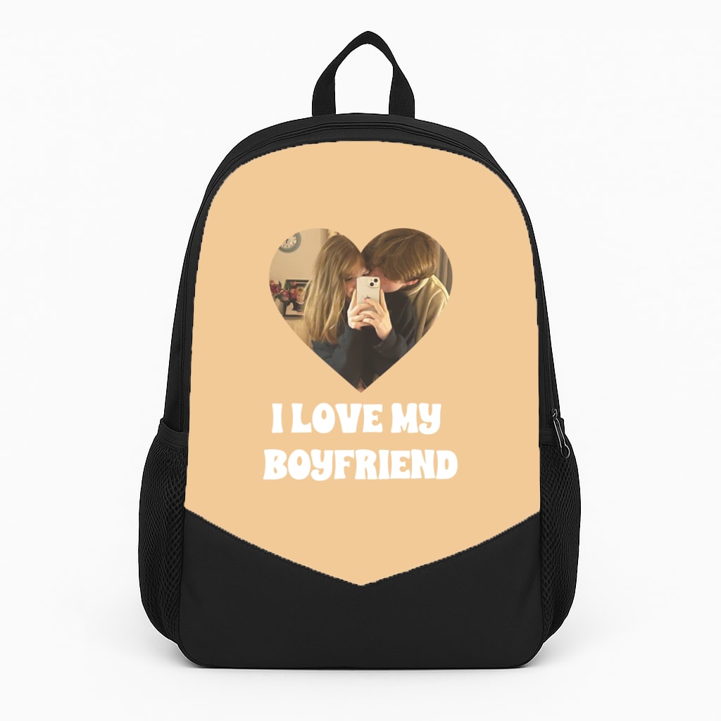 I Love My Boyfriend - Personalised Couples Backpack
