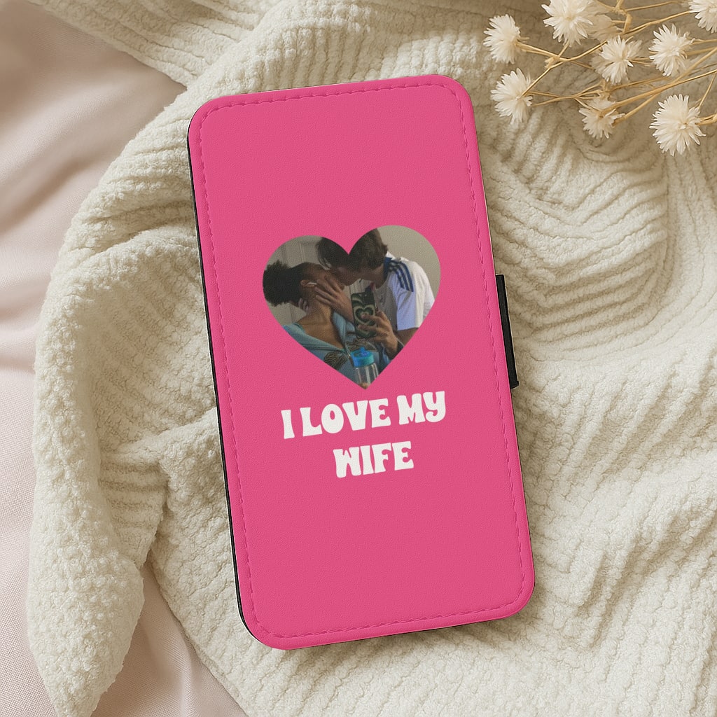 I Love My Wife - Personalised Couples Wallet Phone Case