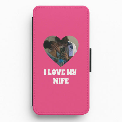 I Love My Wife - Personalised Couples Flip / Wallet Phone Case