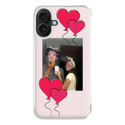 Heart Balloons - Personalised Couples Phone Case for iPhone 16 Plus