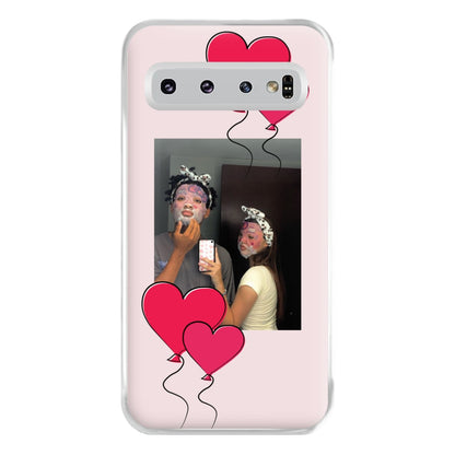 Heart Balloons - Personalised Couples Phone Case for Galaxy S10 Plus