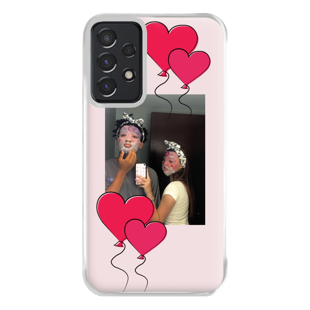 Heart Balloons - Personalised Couples Phone Case for Galaxy A52 / A52s