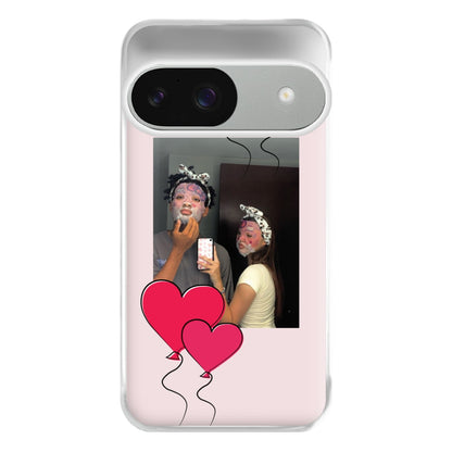 Heart Balloons - Personalised Couples Phone Case for Google Pixel 9 / 9 Pro