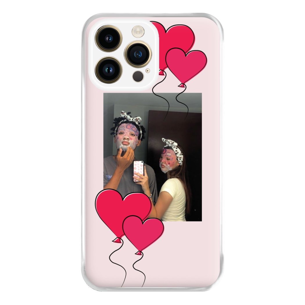 Heart Balloons - Personalised Couples Phone Case for iPhone 14 Pro Max