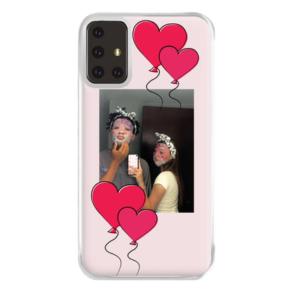 Heart Balloons - Personalised Couples Phone Case for Galaxy A71